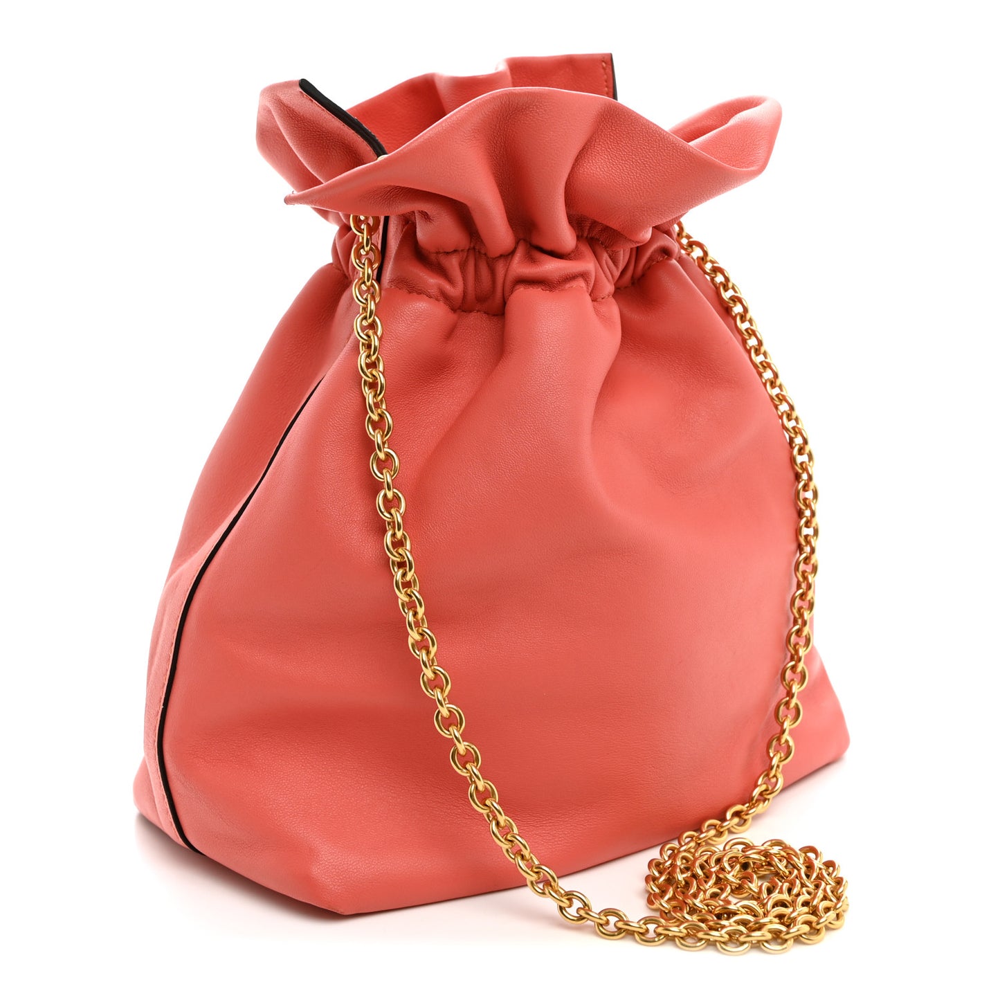 Lambskin Mini Lynton Bucket Bag Coral