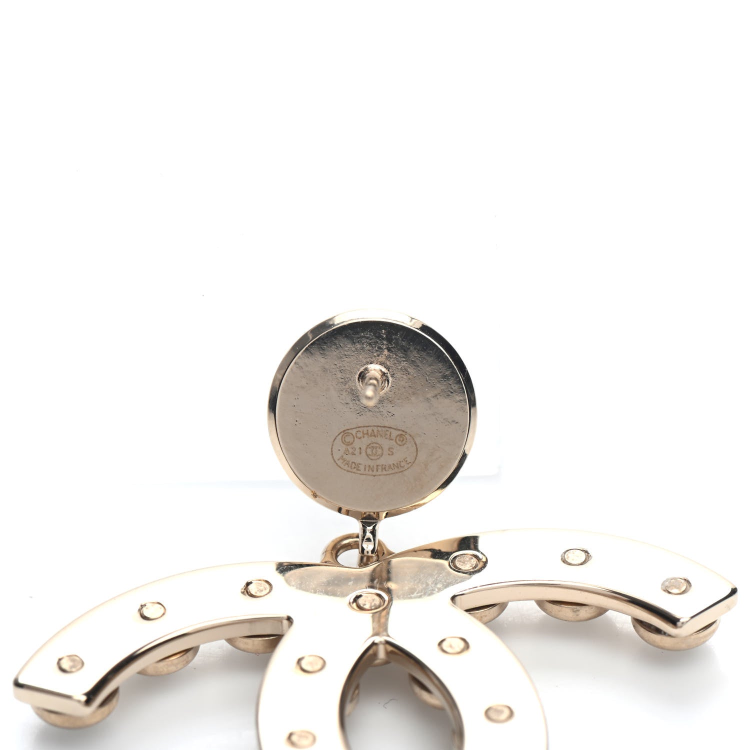 Chanel Pearl CC Drop Earrings Gold 4 of 5