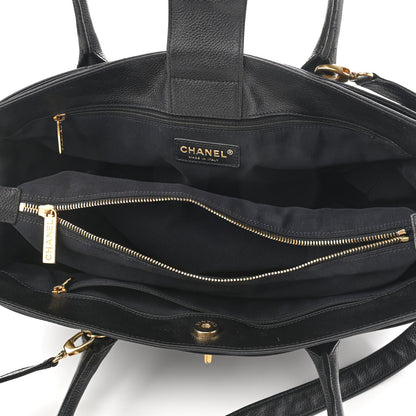 Chanel Calfskin Cerf Executive Shopper Tote Black 6 of 17