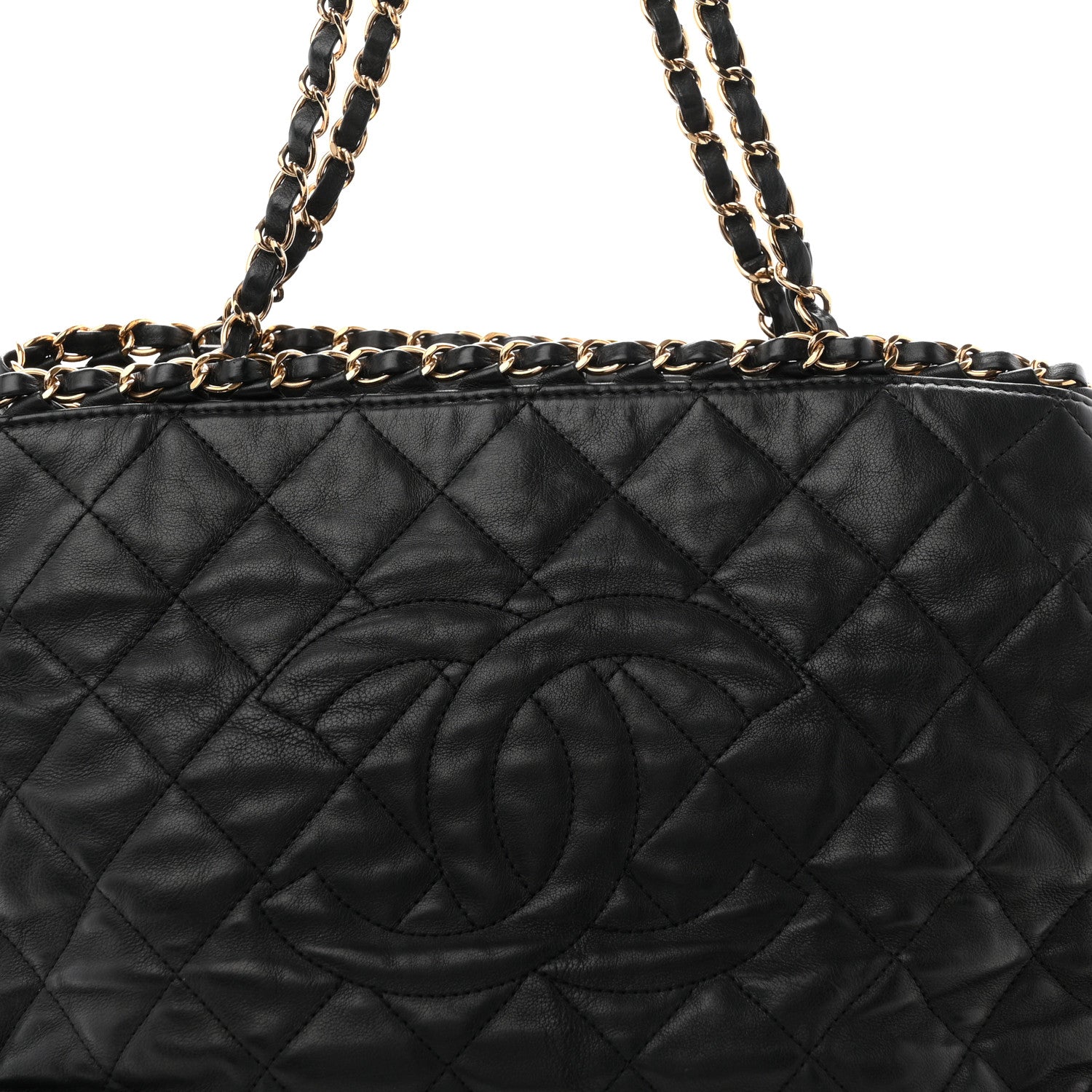 Chanel Calfskin Quilted Small Chain Me Tote Black 8 of 11