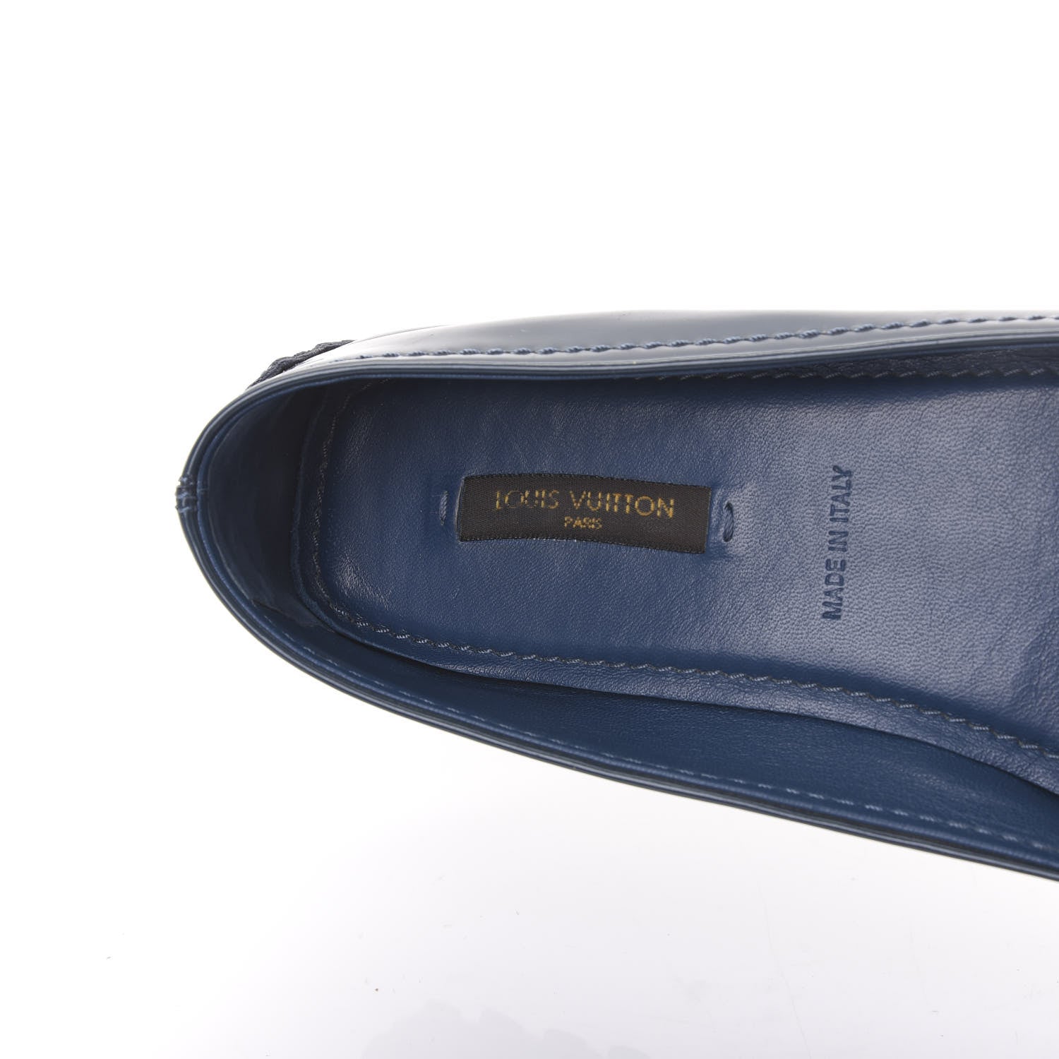 Louis Vuitton Patent Calfskin Oxford Ballerina Flats 37 Blue 4 of 8