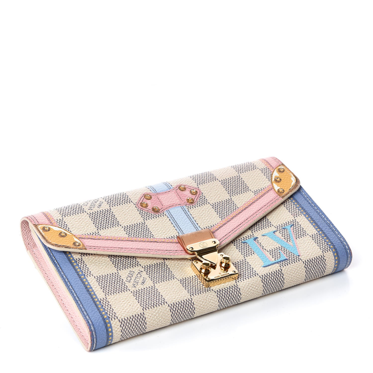 Louis Vuitton Damier Azur Summer Trunks Sarah Wallet NM 4 of 12