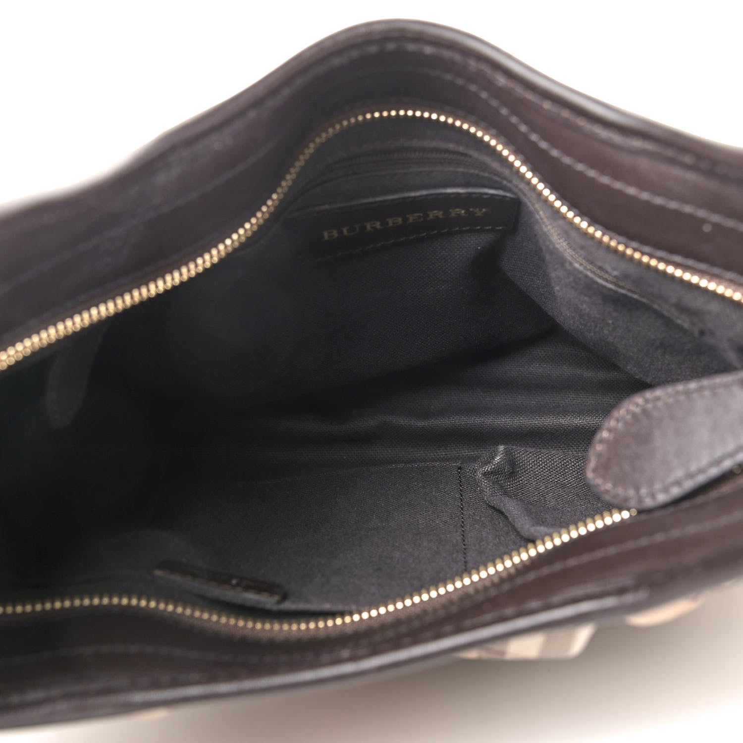 Burberry Haymarket Check Small Brooklyn Hobo Brown 4 of 9