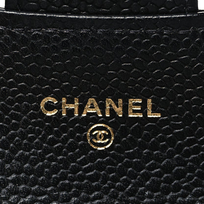 Chanel Caviar Quilted Flap Card Holder Wallet Black 6 of 10