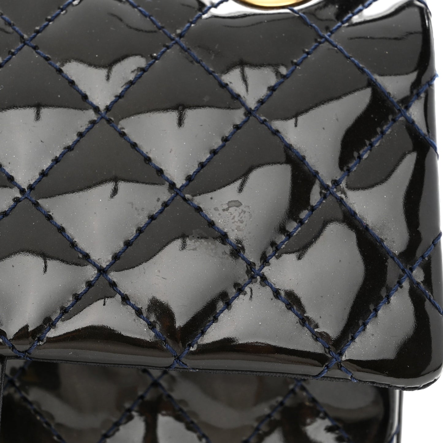 Patent Quilted Accordion Reissue 2.55 Flap Navy