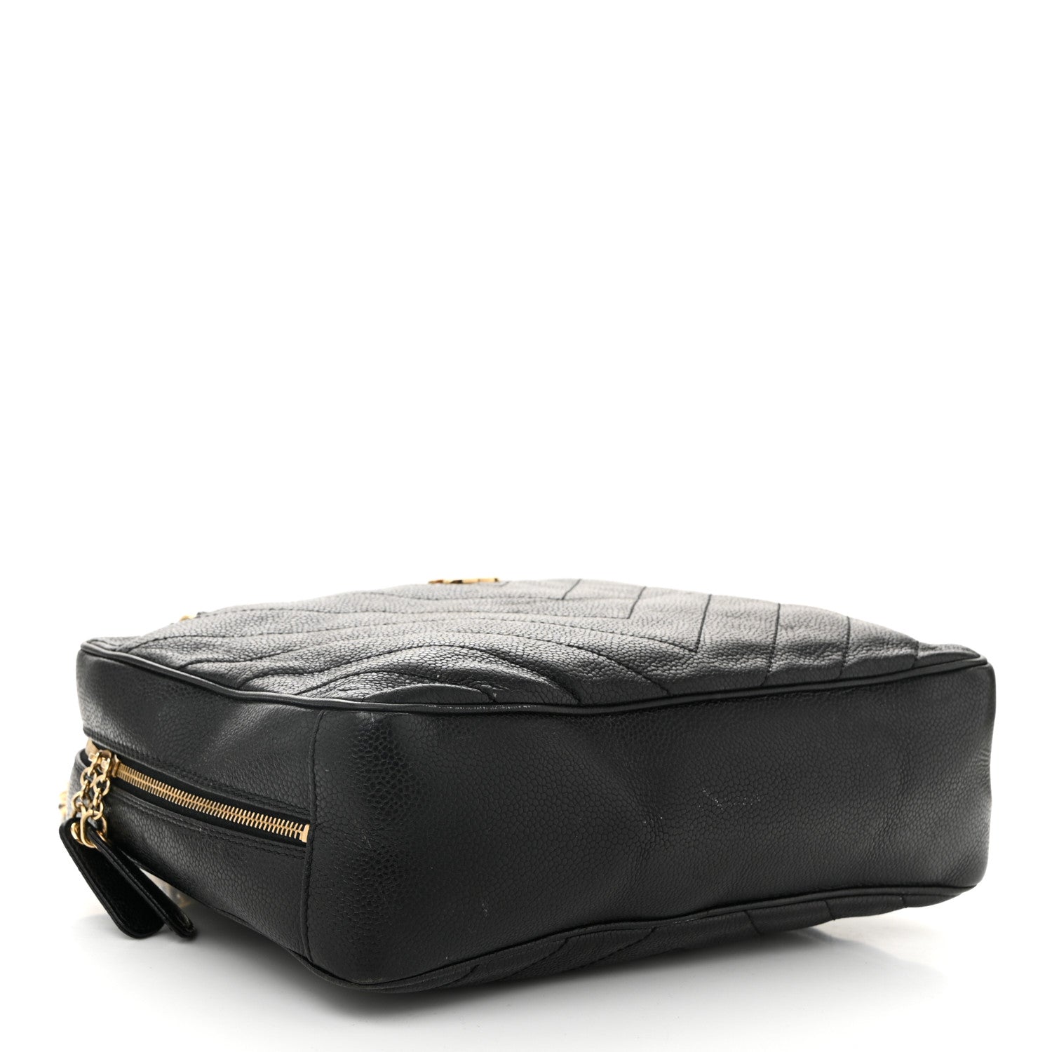 Chanel Caviar Chevron Quilted Camera Case Black 4 of 12