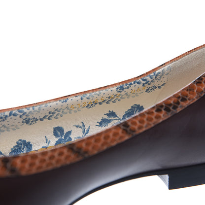 Gucci Malaga Kid Elaphe Yva Ballet Flats 42 Cocoa 8 of 9