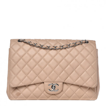 Chanel Caviar Quilted Maxi Double Flap Beige 1 of 14