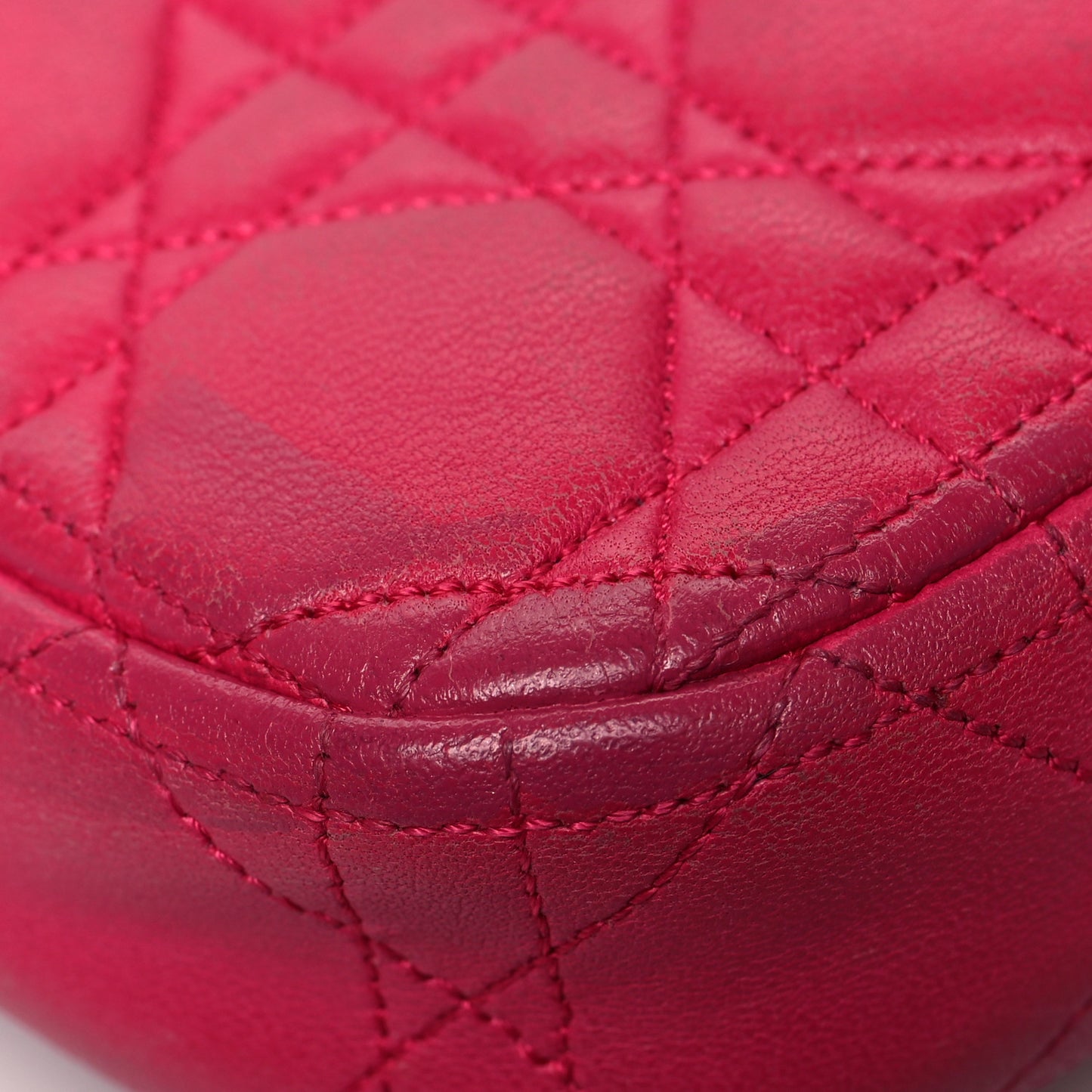 Lambskin Cannage Miss Dior Promenade Pouch Fuchsia