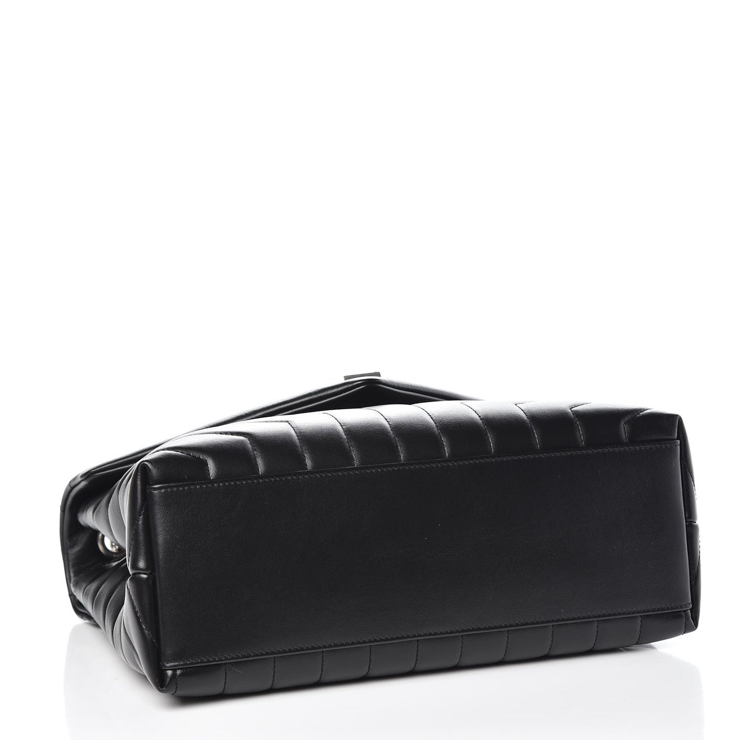 Calfskin Y Quilted Monogram Medium Loulou Chain Satchel Black