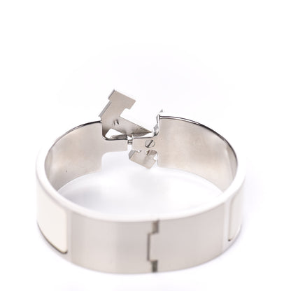 Hermes Enamel Wide Clic Clac H Bracelet PM White 4 of 6