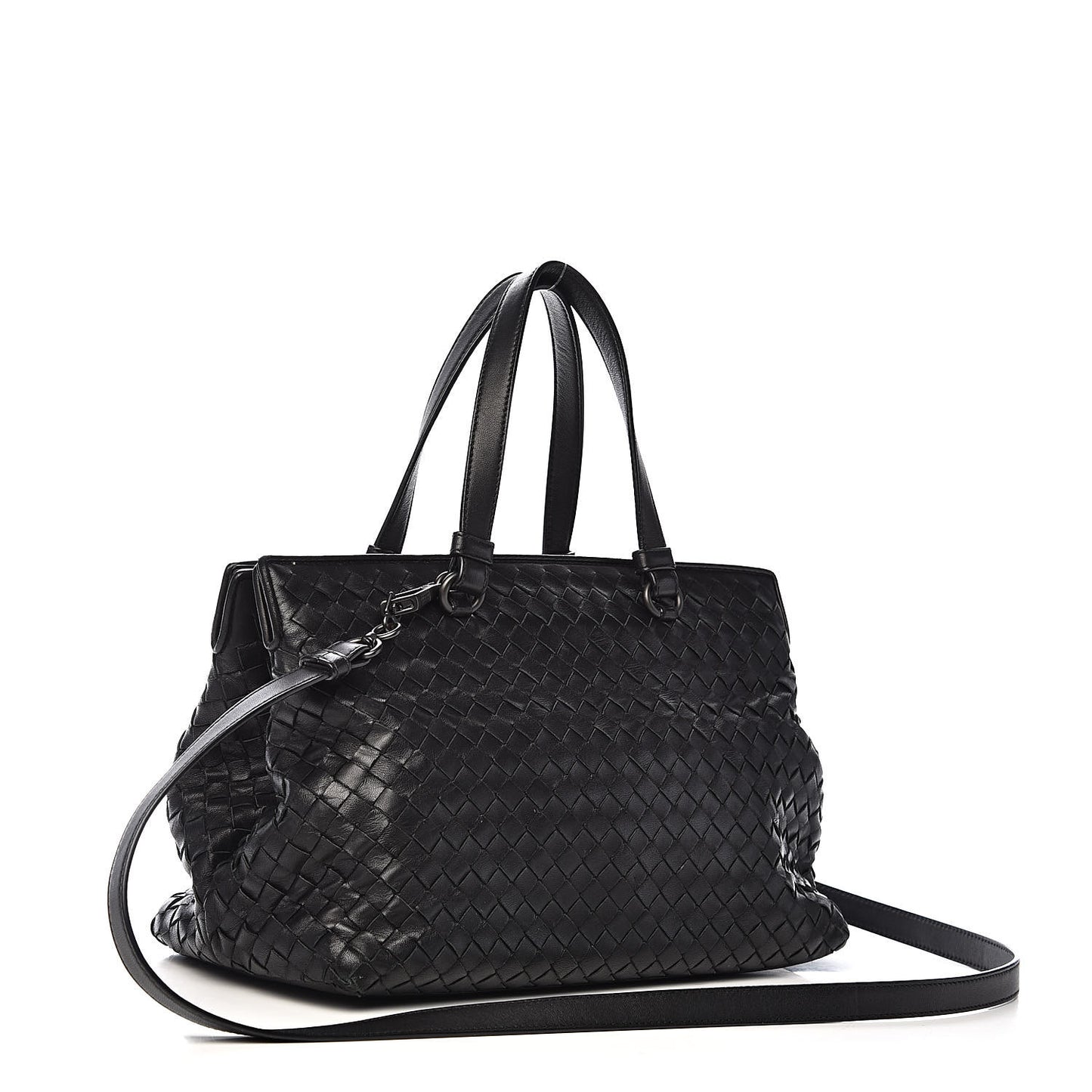 Nappa Intrecciato Small Accordion Tote Black