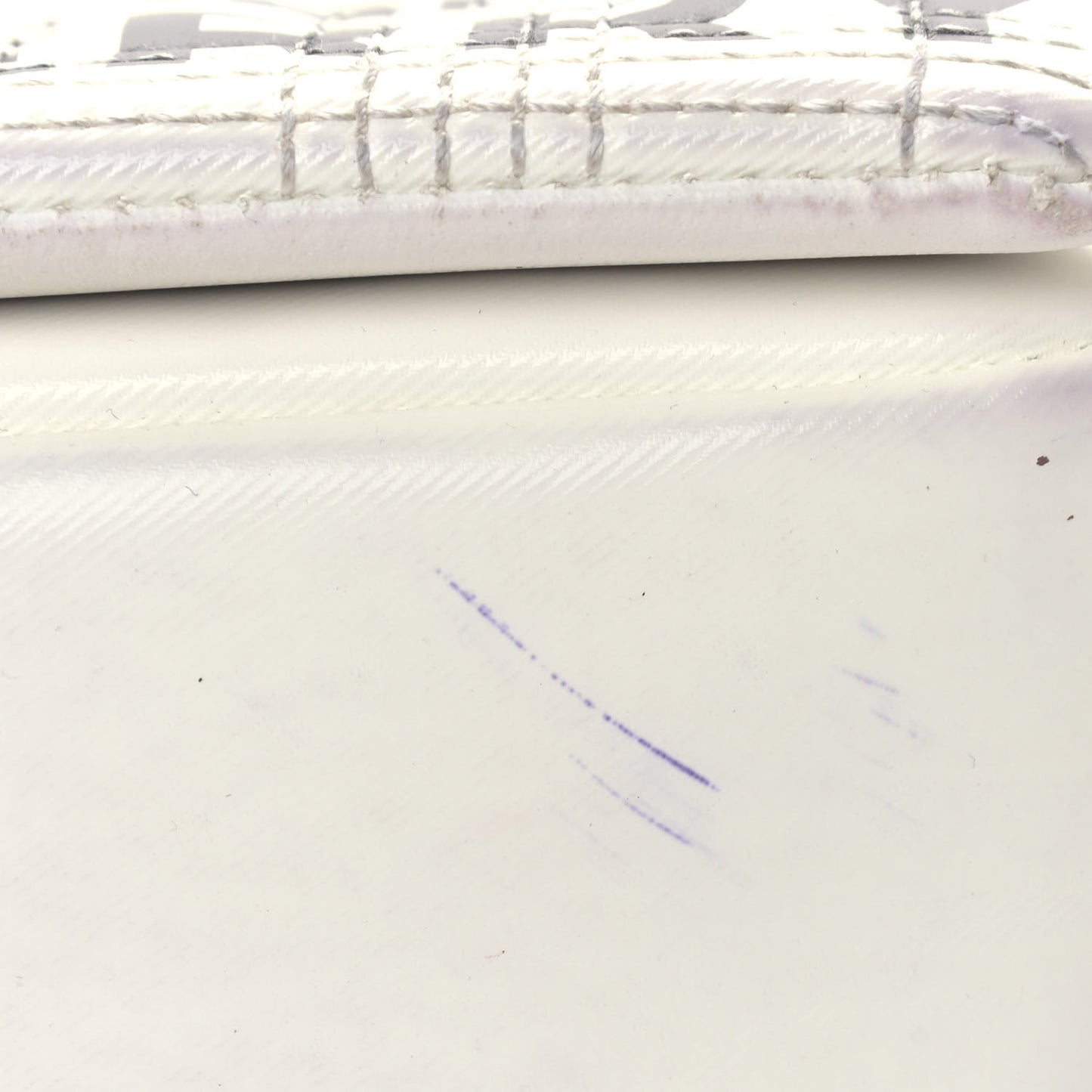 Patent Quilted Horseferry Print Small Lola Bag White