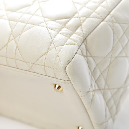 Christian Dior Lambskin Cannage Medium Lady Dior White 10 of 15
