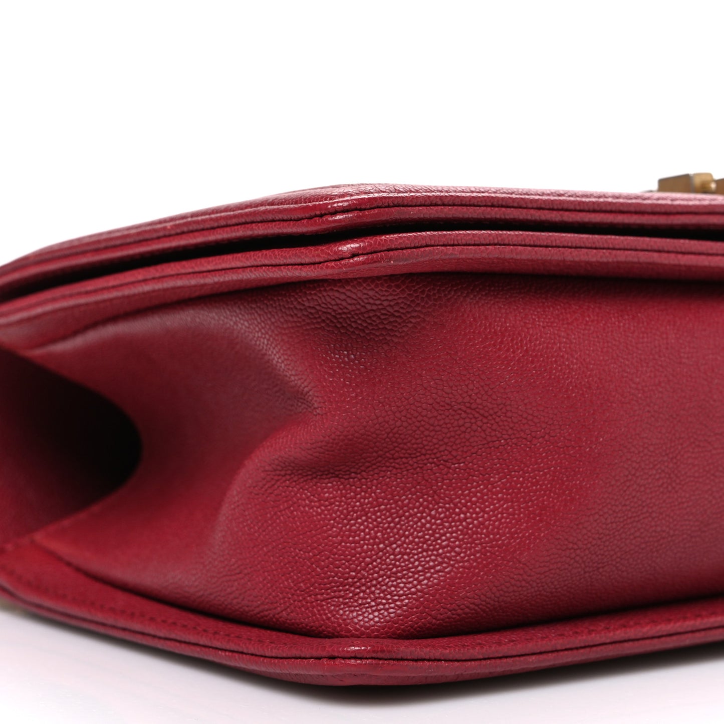 Caviar Quilted Medium Boy Flap Dark Red