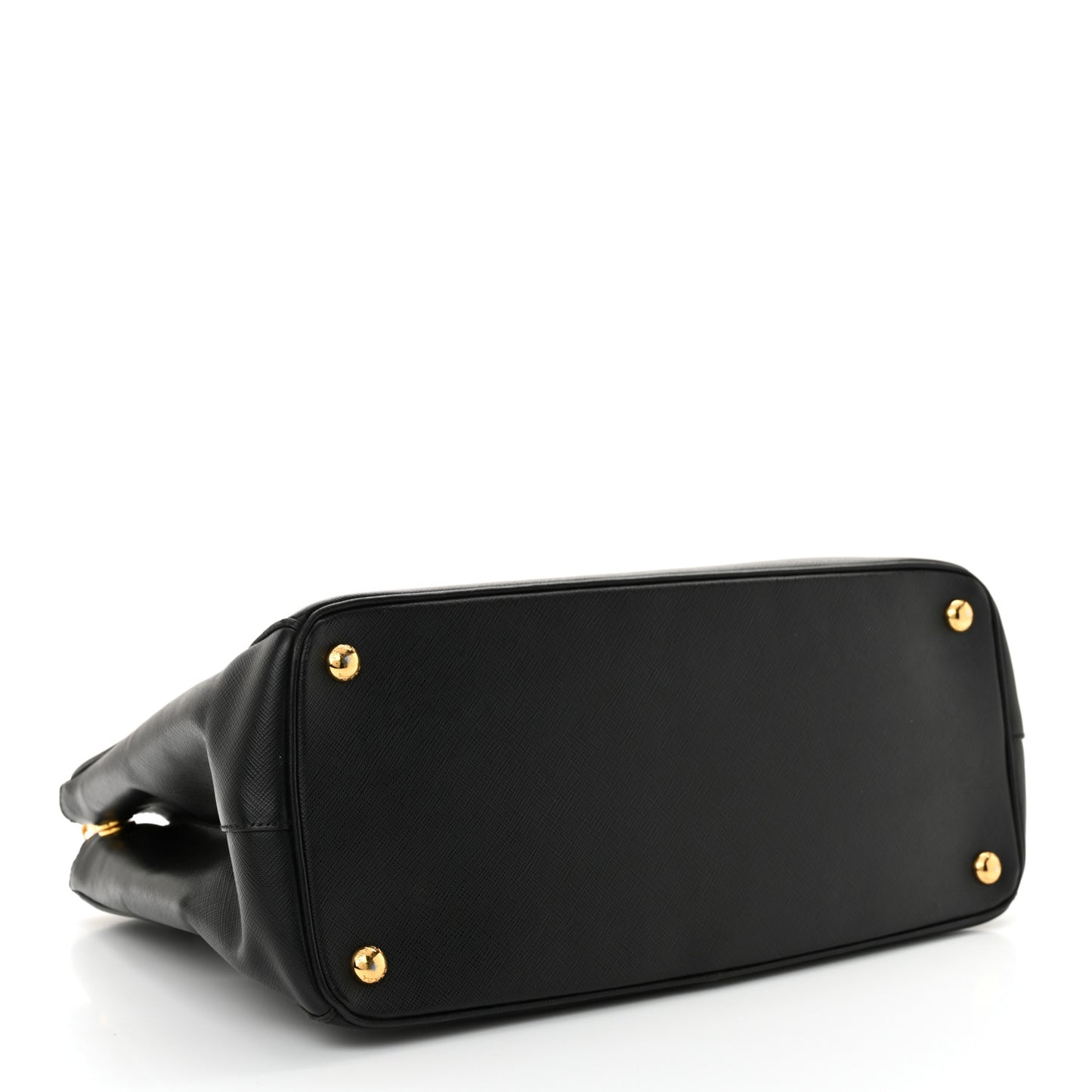 Saffiano Lux Large Galleria Double Zip Black
