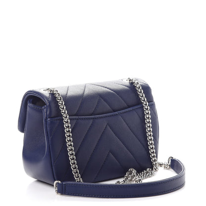 Chanel Calfskin Chevron Quilted Mini Flap Navy 4 of 8