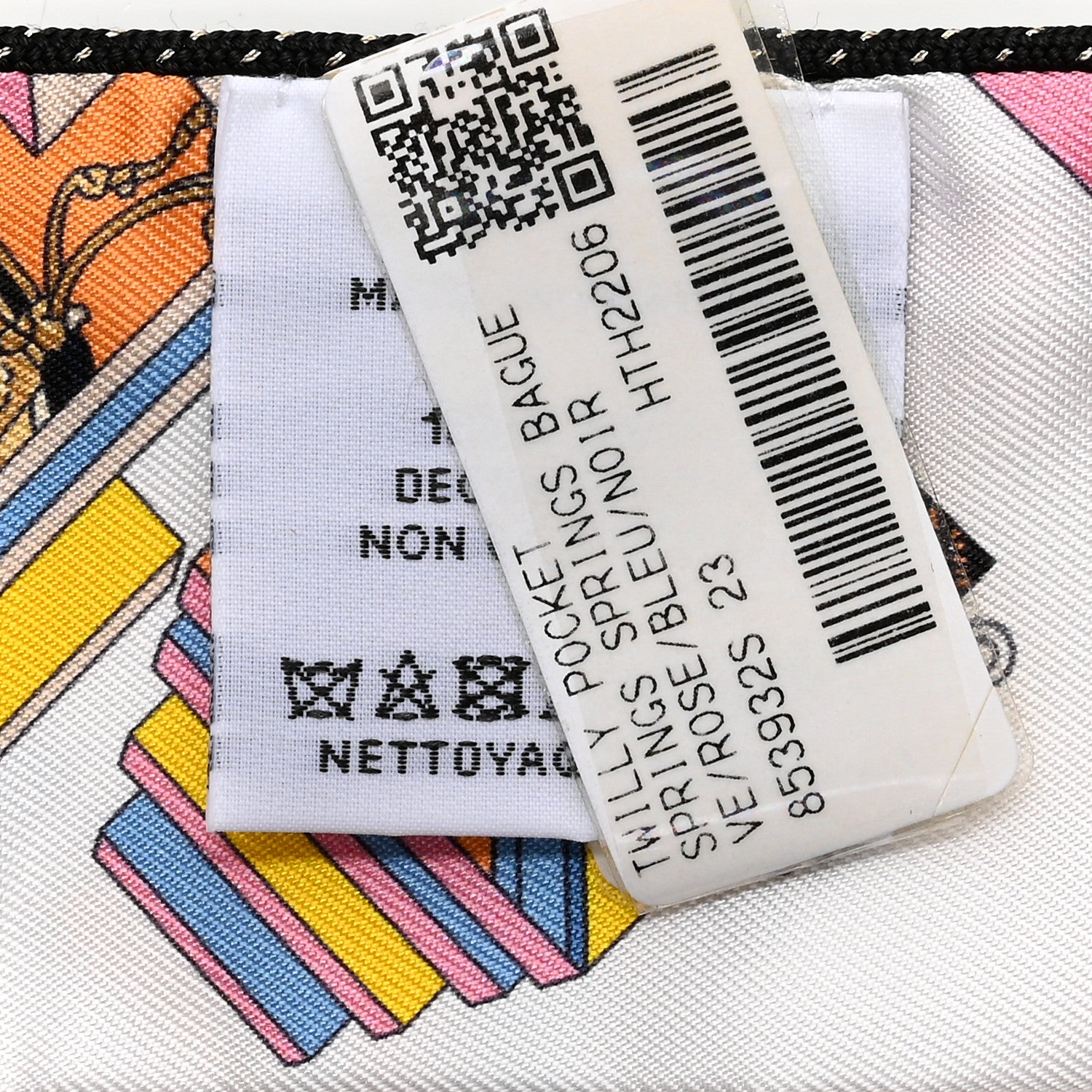 Hermes Silk Springs Springs Twilly Rose Bleu Black 2 of 4