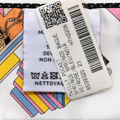 Hermes Silk Springs Springs Twilly Rose Bleu Black 2 of 4