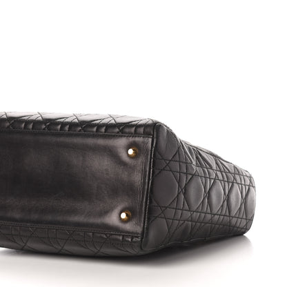 Christian Dior Lambskin Cannage Medium Lady Dior Black 9 of 10