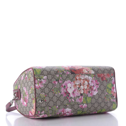 Gucci GG Supreme Monogram Blooms Medium Boston Beige Multicolor Dry Rose 5 of 10