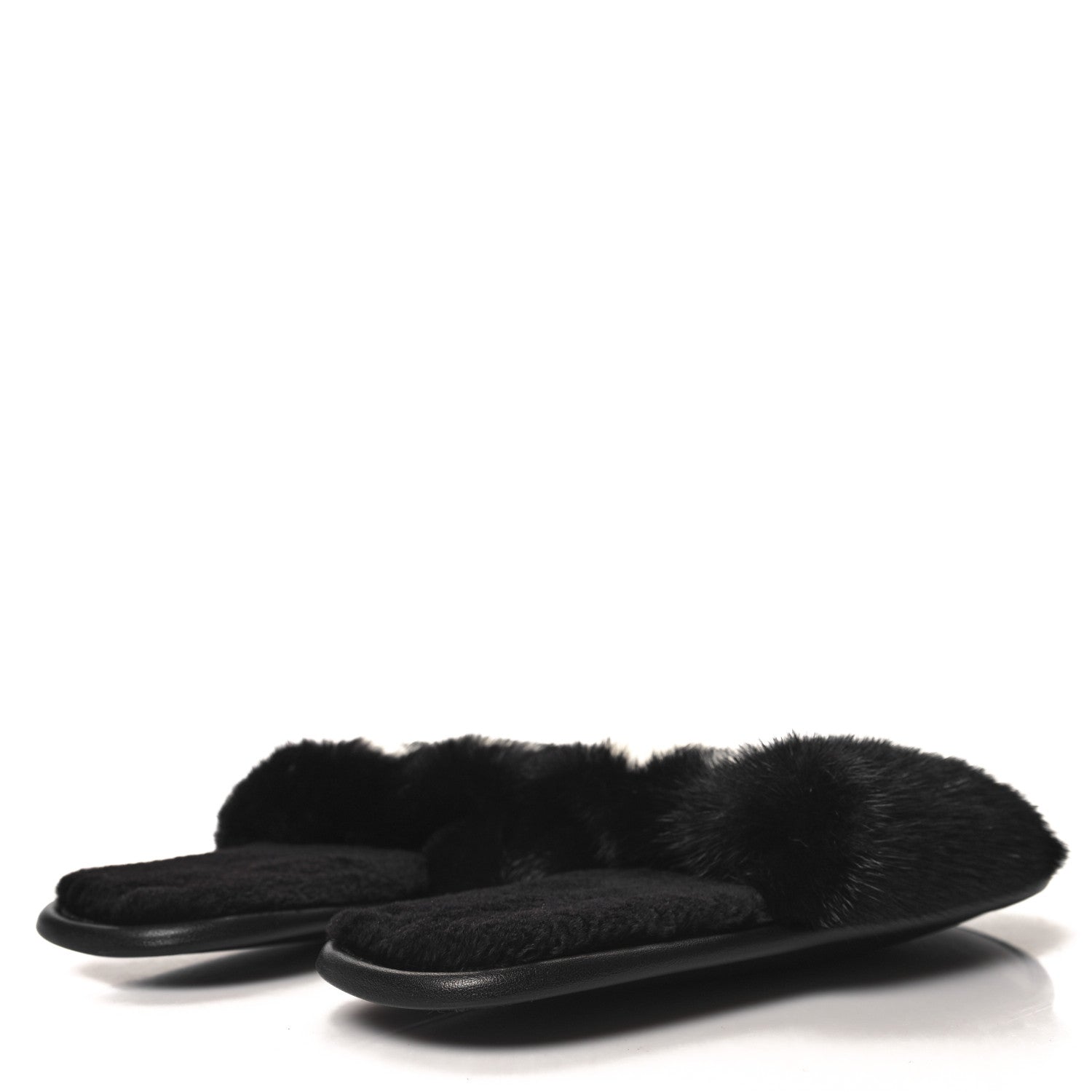 Louis Vuitton Mink Fur Homey Flat Mules 37-38 Black 4 of 5