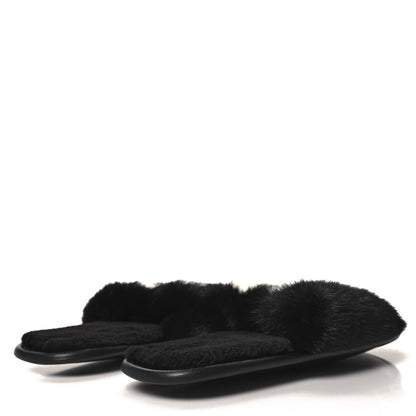 Louis Vuitton Mink Fur Homey Flat Mules 37-38 Black 4 of 5