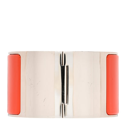 Hermes Enamel Clic Clac H Extra Wide Bracelet PM Capucine White 3 of 4