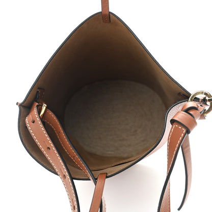 Loewe Calfskin Raffia Gate Bucket Bag Tan 5 of 10