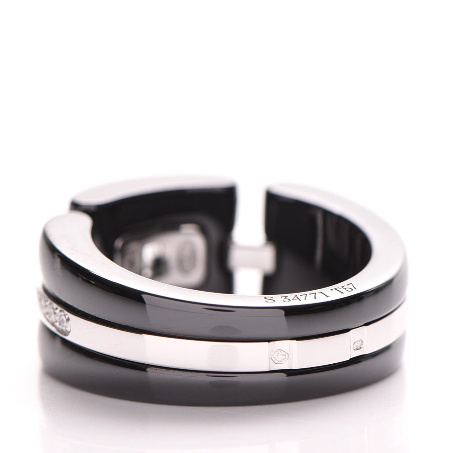 18K White Gold Diamond Ceramic Medium Ultra Ring 57 8 Black