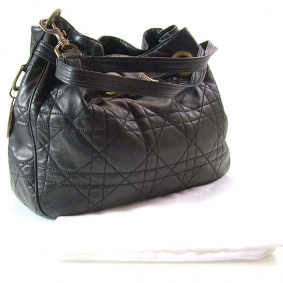 Christian Dior Leather Medium Cannage Tote Black 8 of 12