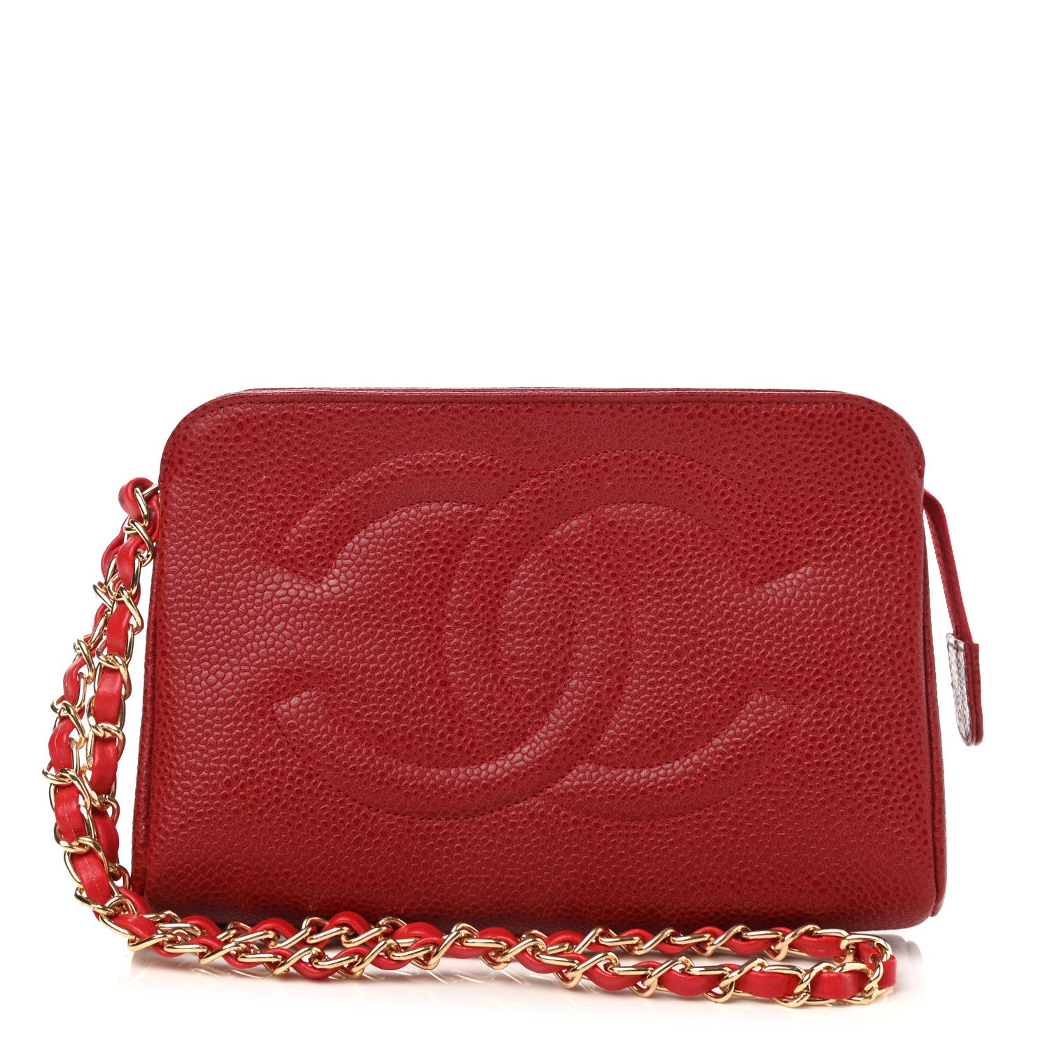 Chanel Caviar Timeless CC Wrist Pouch Red 1 of 8