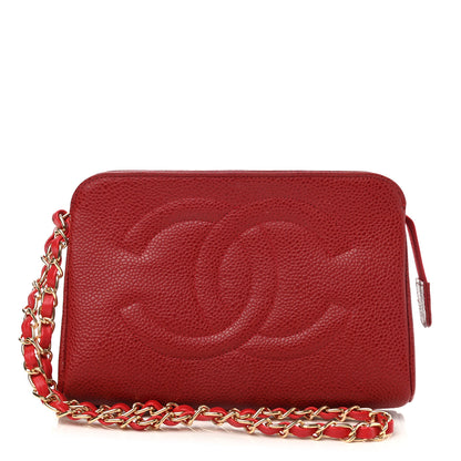 Chanel Caviar Timeless CC Wrist Pouch Red 1 of 8