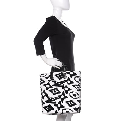 Louis Vuitton X UF Tufted Monogram Tufted Cabas White Black 3 of 10
