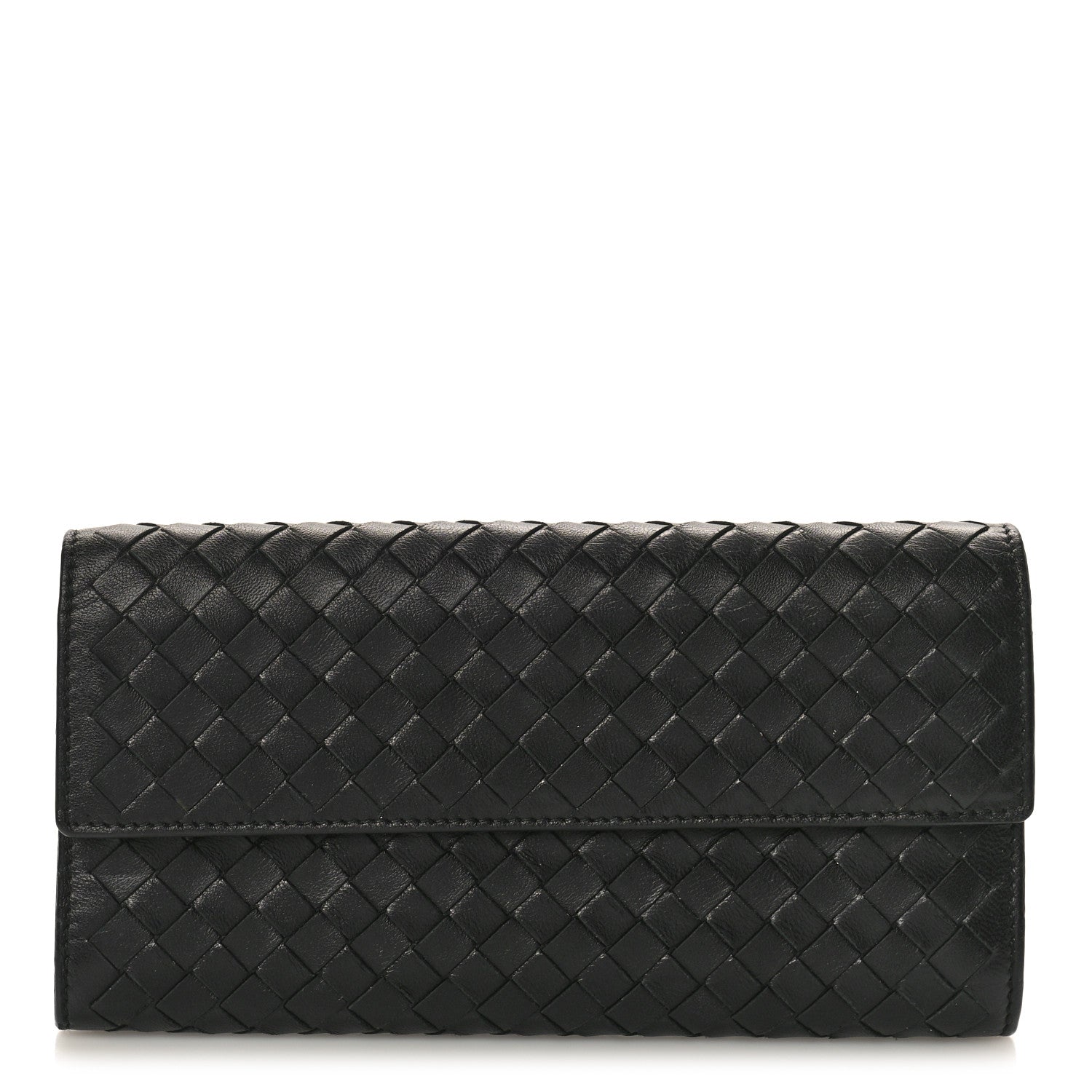 Bottega Veneta Nappa Intrecciato Continental Flap Wallet Black 1 of 10