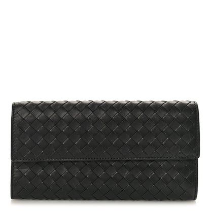 Bottega Veneta Nappa Intrecciato Continental Flap Wallet Black 1 of 10