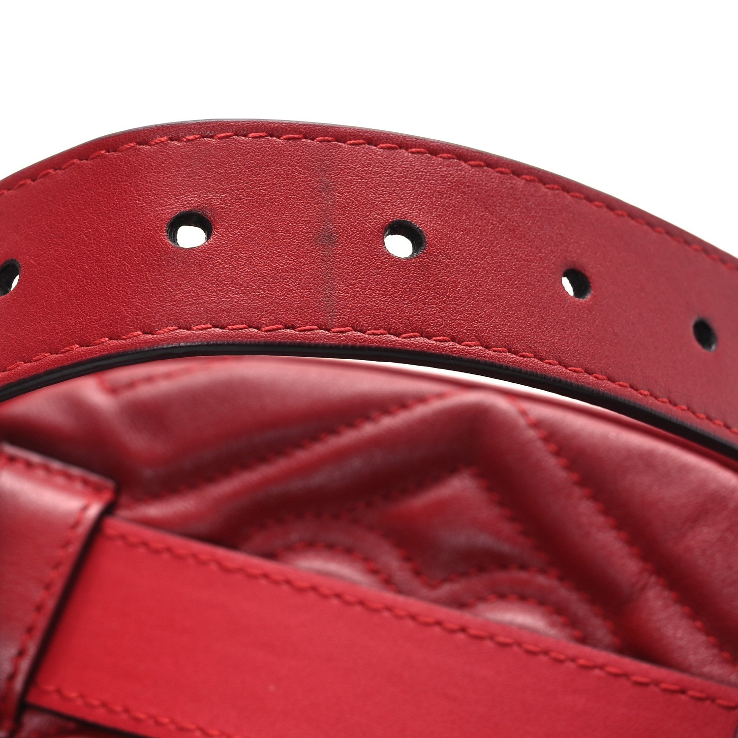 Gucci Calfskin Matelasse GG Marmont Belt Bag 95 38 95 38 Hibiscus Red 14 of 14