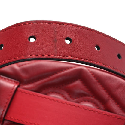 Gucci Calfskin Matelasse GG Marmont Belt Bag 95 38 95 38 Hibiscus Red 14 of 14