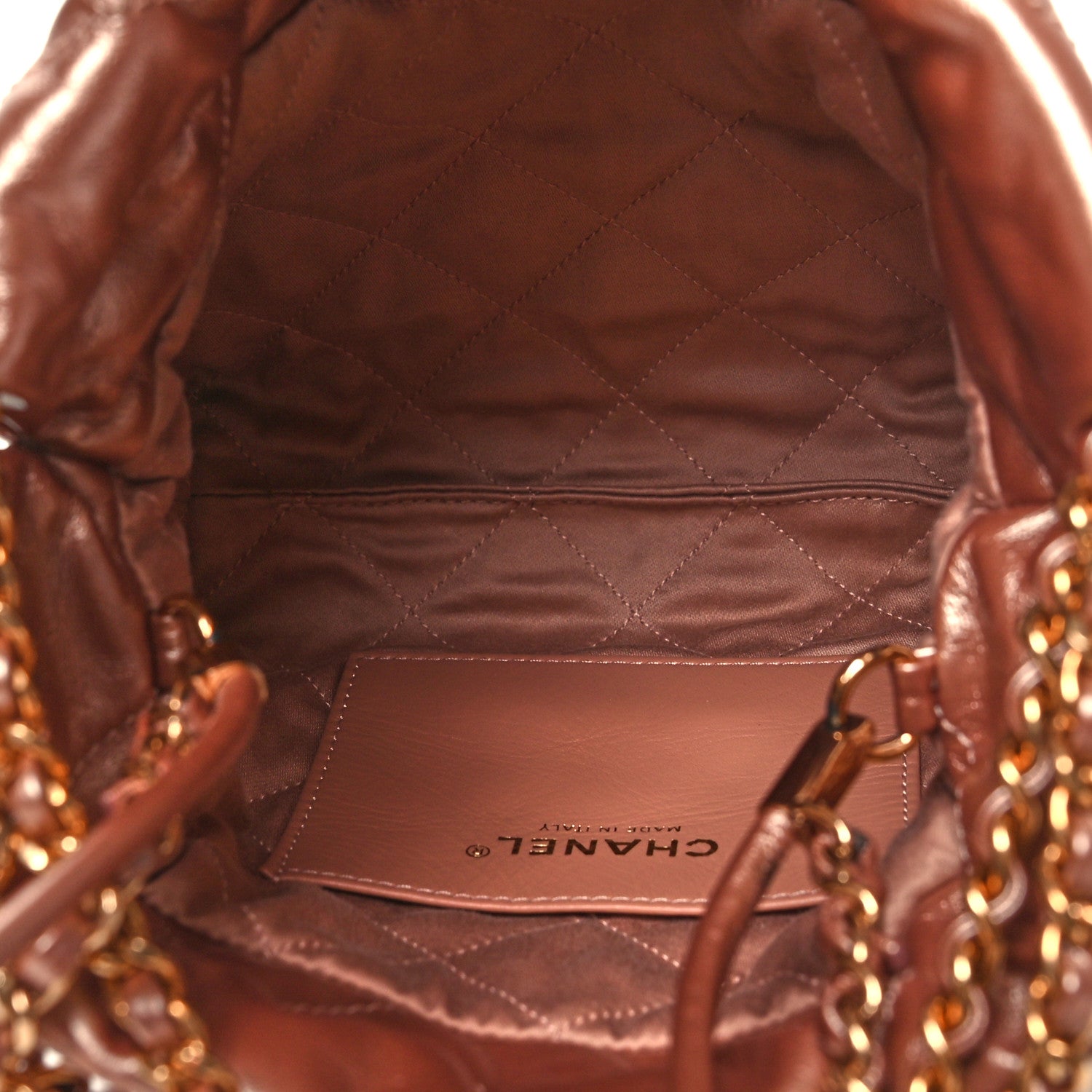 Chanel Metallic Calfskin Quilted Mini Chanel 22 Copper 5 of 12