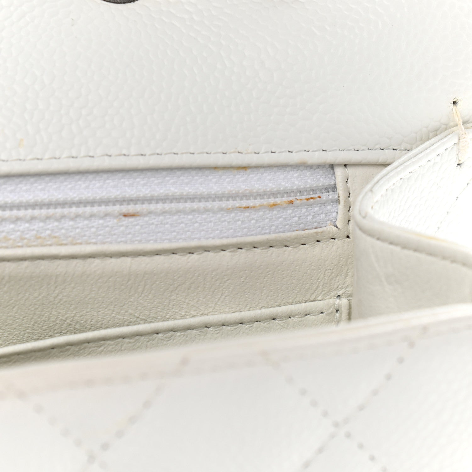 Chanel Caviar Quilted Jumbo Double Flap White 12 of 16