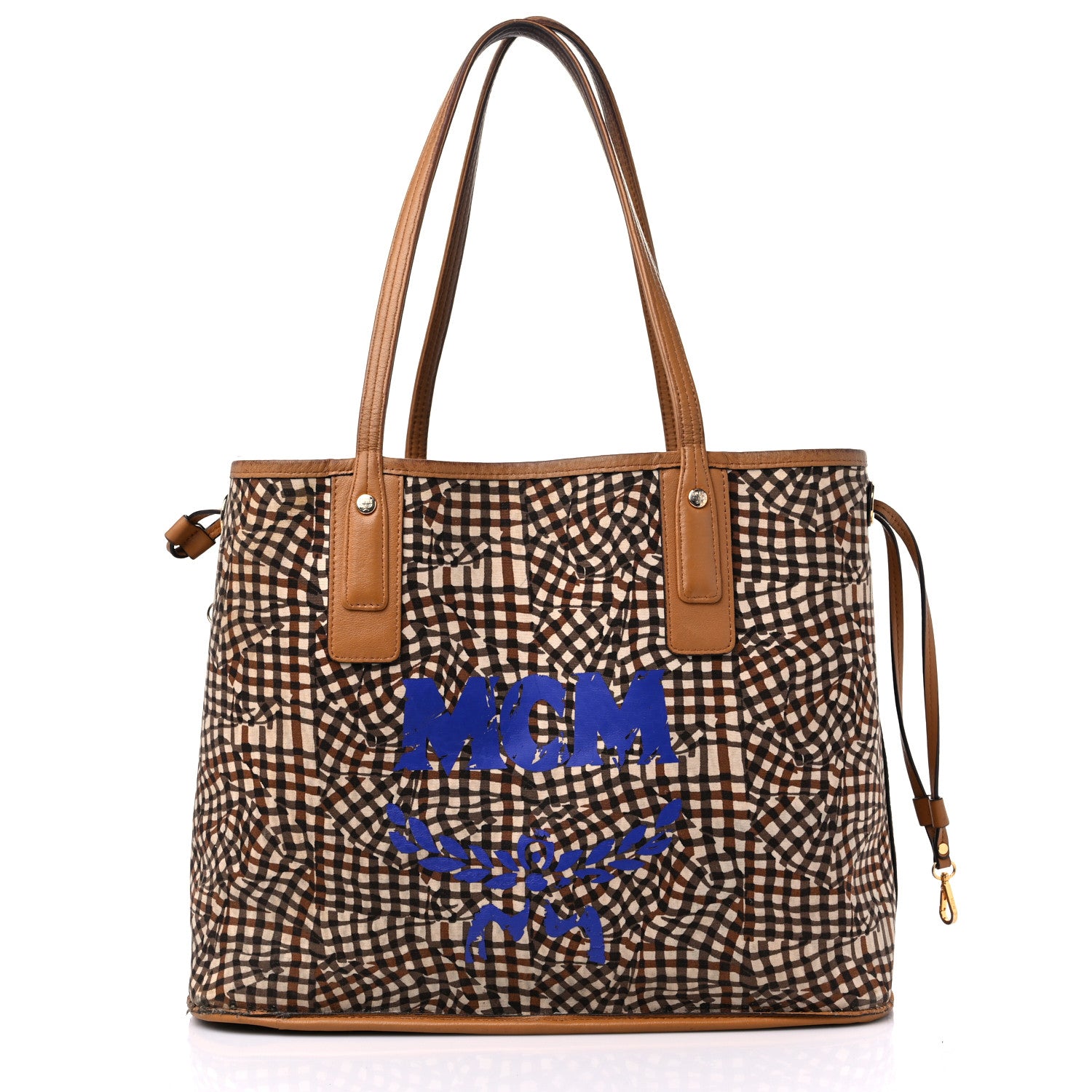 MCM Visetos Medium Liz Reversible Shopper Tote Cognac 10 of 19