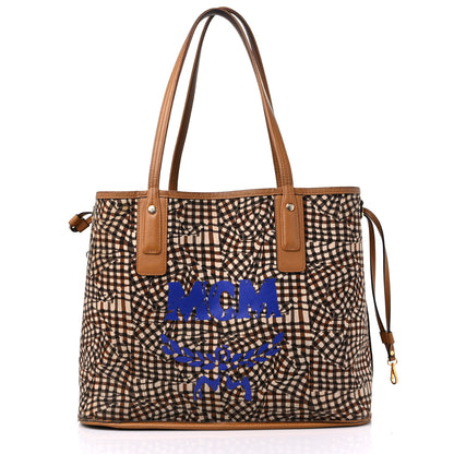 MCM Visetos Medium Liz Reversible Shopper Tote Cognac 10 of 19