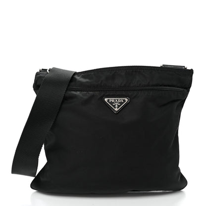 Prada Nylon Vela Flat Messenger Bag Black 1 of 9