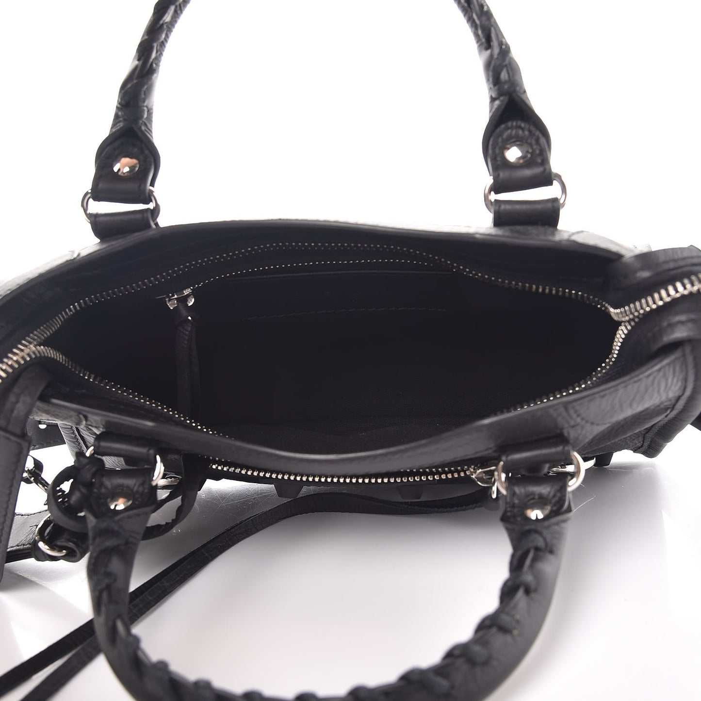 Matte Goatskin Rubber Covered Classic Hardware Mini City Black