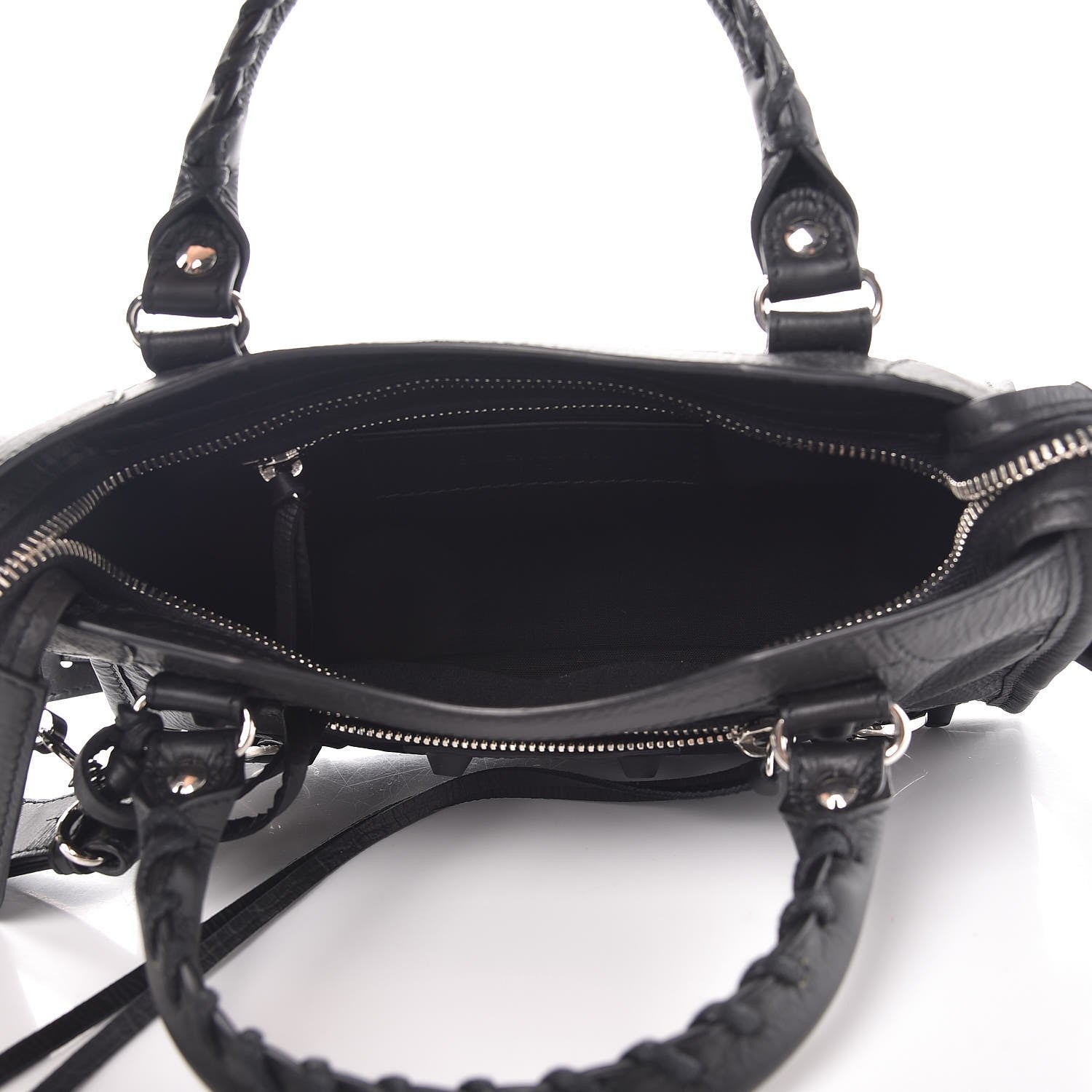 Balenciaga Matte Goatskin Rubber Covered Classic Hardware Mini City Black 5 of 7