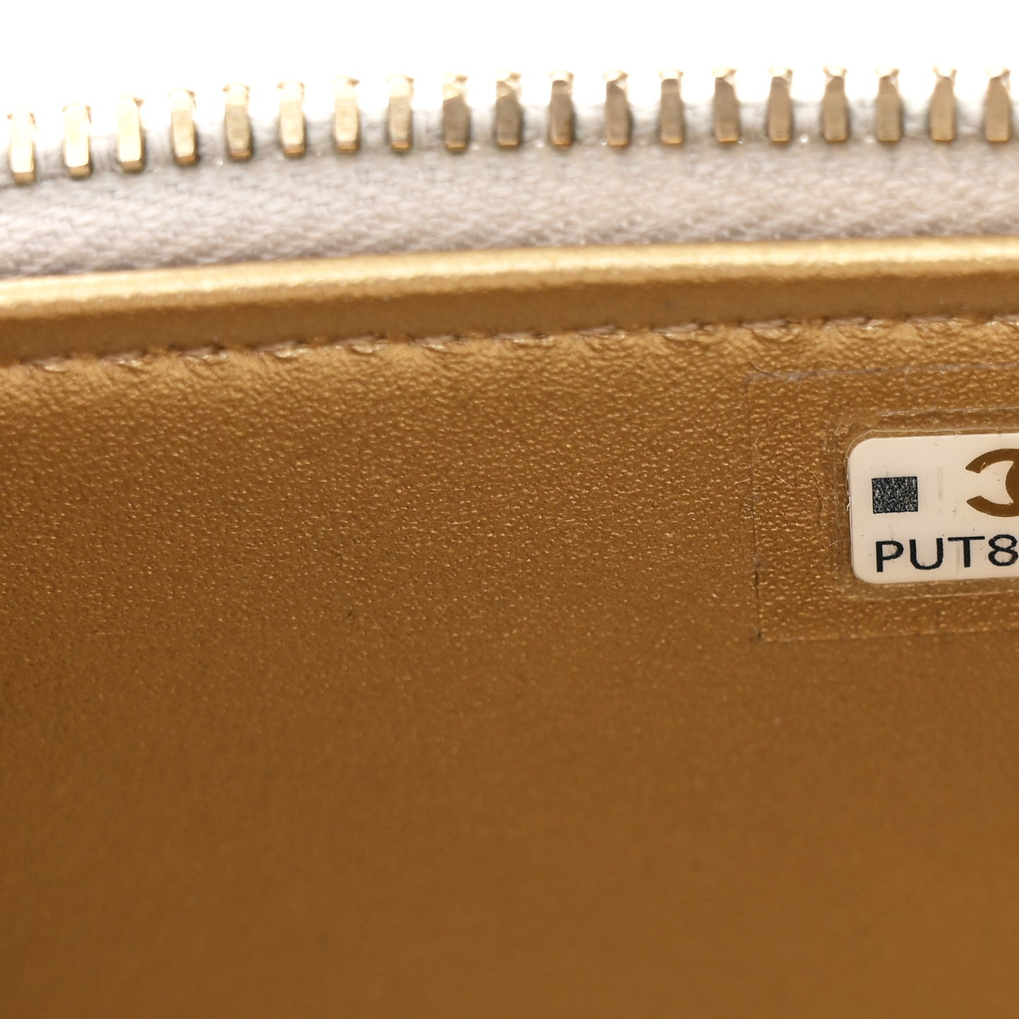 Lambskin Quilted Pearl Crush Mini Vanity Case With Chain Grey