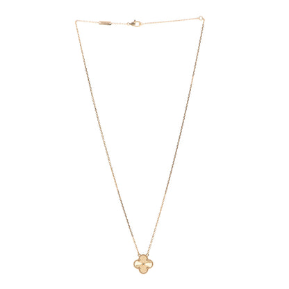 Van Cleef & Arpels 18K Yellow Gold Guilloche Vintage Alhambra Pendant Necklace 3 of 6