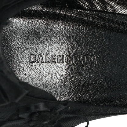 Balenciaga Lace Mesh Lingerie Square Bow Knife 80mm Pumps 37.5 Black 8 of 9