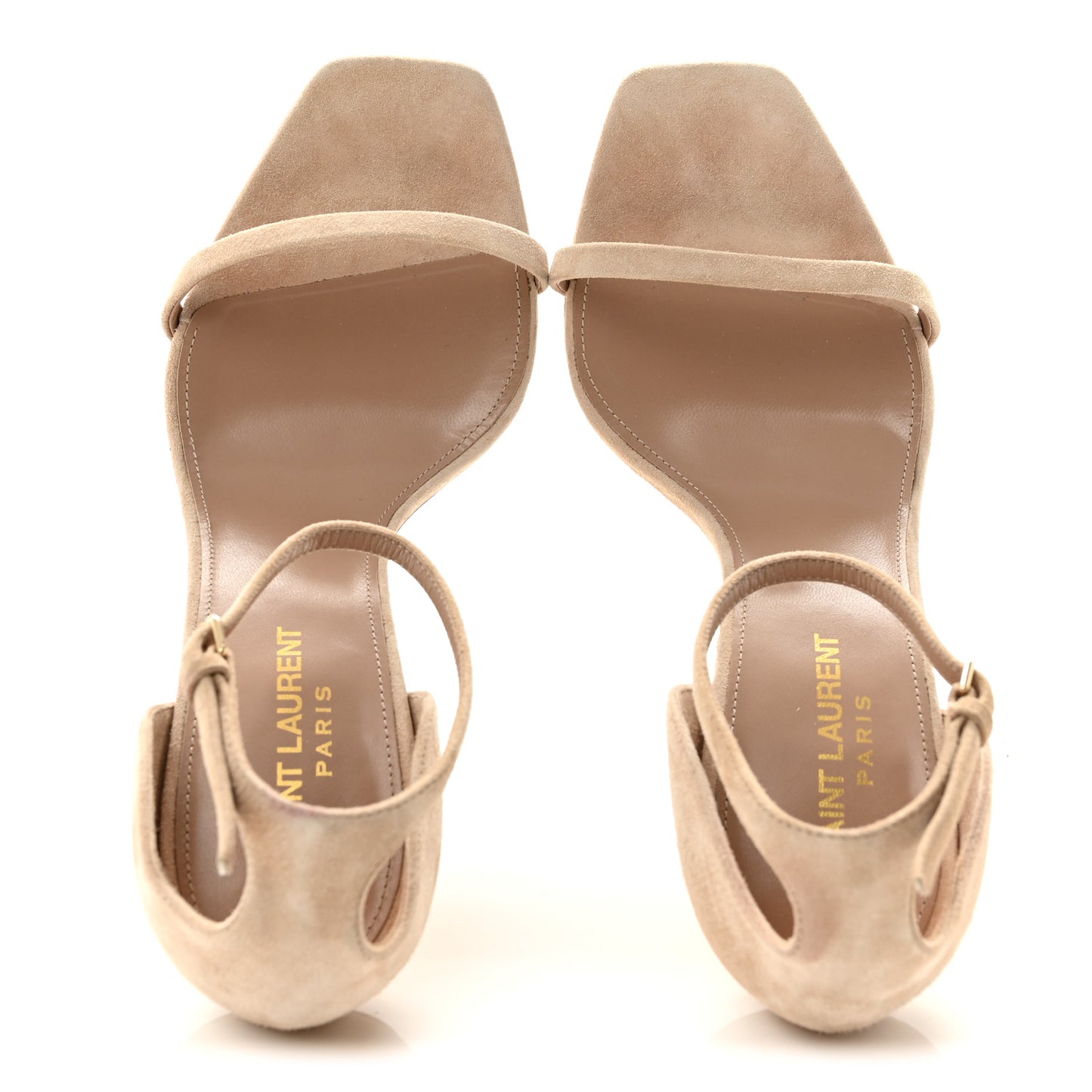 Suede Calfskin Opyum 110 Sandals Cachemere 38 Pale Gold