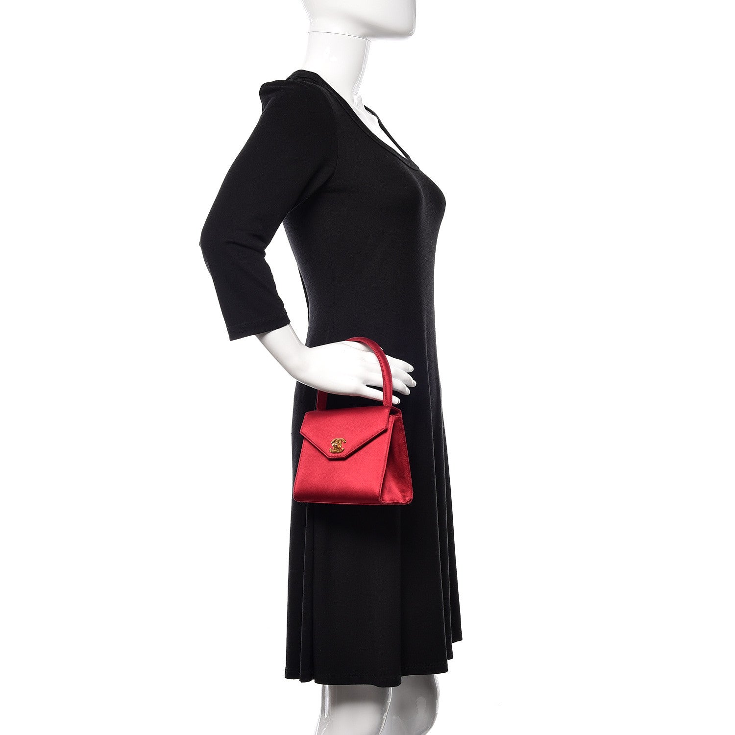 Chanel Satin Evening Flap Red 2 of 10
